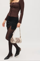 36991S Rachel Snake Cylinder Shoulder Bag - MiMi Wholesale