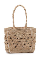 37337 Briar Flower Straw Tote Bag - MiMi Wholesale