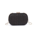 38057 Alix Straw Clutch With Chain Strap - MiMi Wholesale