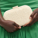 38057 Alix Straw Clutch With Chain Strap - MiMi Wholesale