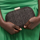 38057 Alix Straw Clutch With Chain Strap - MiMi Wholesale