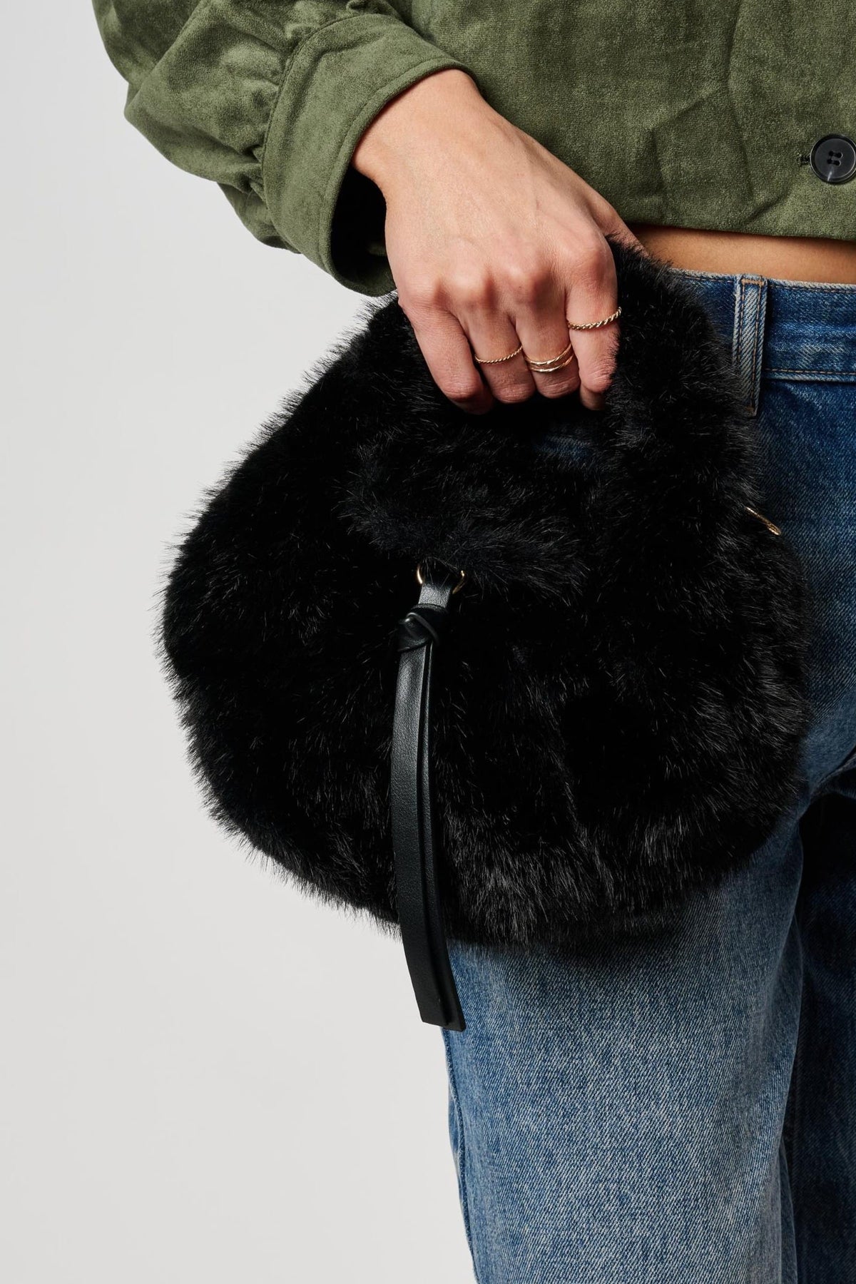 Moda Luxe 38240ML Black bag styled on model, view 1