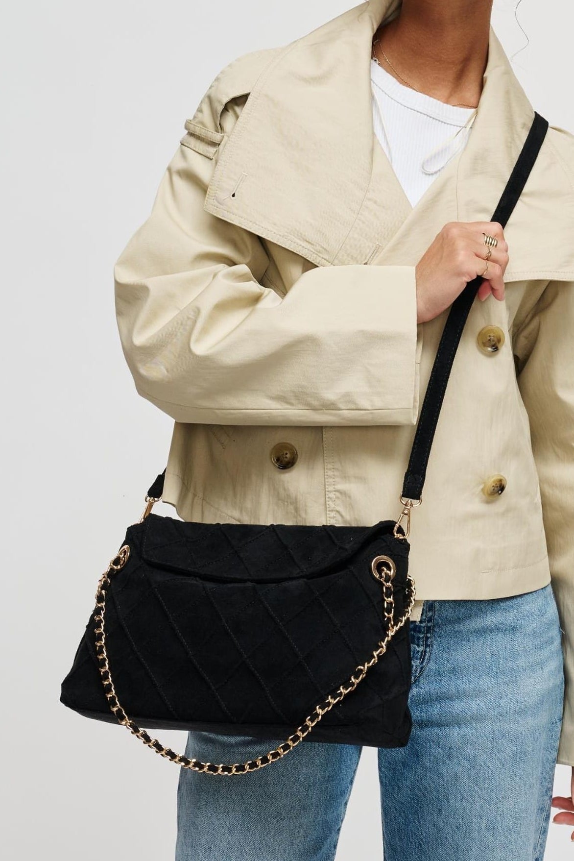 38583 Clara Crew Diamond-Quilted Shoulder Bag - MiMi Wholesale