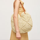 60042A Clara Crochet Straw Tote Bag - MiMi Wholesale