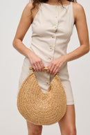 60070 Brielle Circle Straw Crossbody Bag - MiMi Wholesale