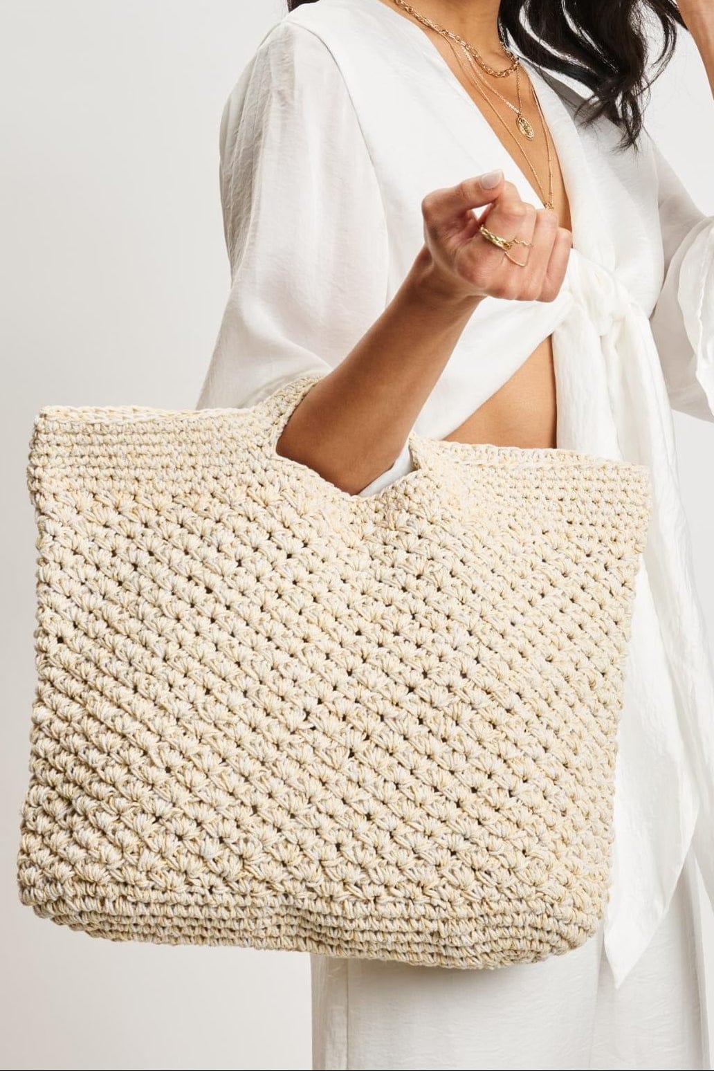 60203ML Marisol Crochet Tote Bag - MiMi Wholesale