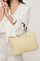 60243 Nora Straw Mini Crochet Tote Bag - MiMi Wholesale