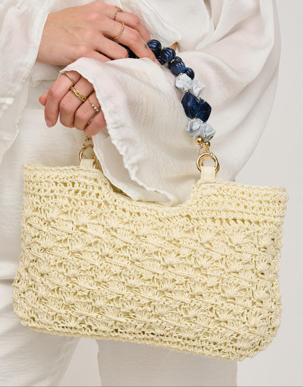 60243 Nora Straw Mini Crochet Tote Bag - MiMi Wholesale