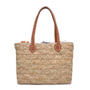 60252 Queenie Straw Flower Tote Bag - MiMi Wholesale