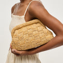 60275A Annie Straw Clutch Bag With Chain Strap - MiMi Wholesale