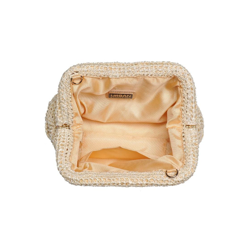 60275A Annie Straw Clutch Bag With Chain Strap - MiMi Wholesale