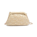 60275A Annie Straw Clutch Bag With Chain Strap - MiMi Wholesale