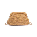 60275A Annie Straw Clutch Bag With Chain Strap - MiMi Wholesale