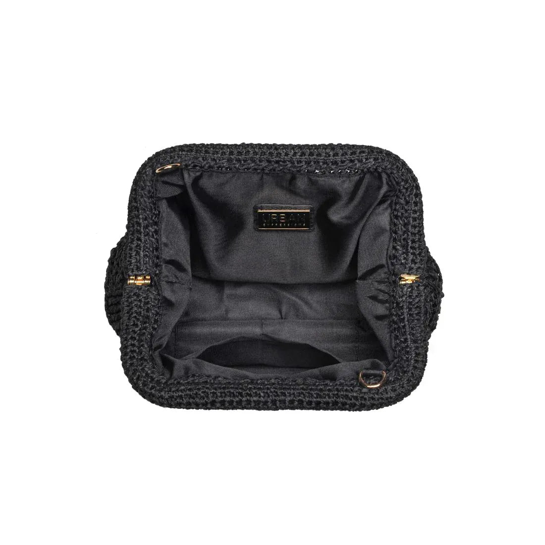 60275A Annie Straw Clutch Bag With Chain Strap - MiMi Wholesale