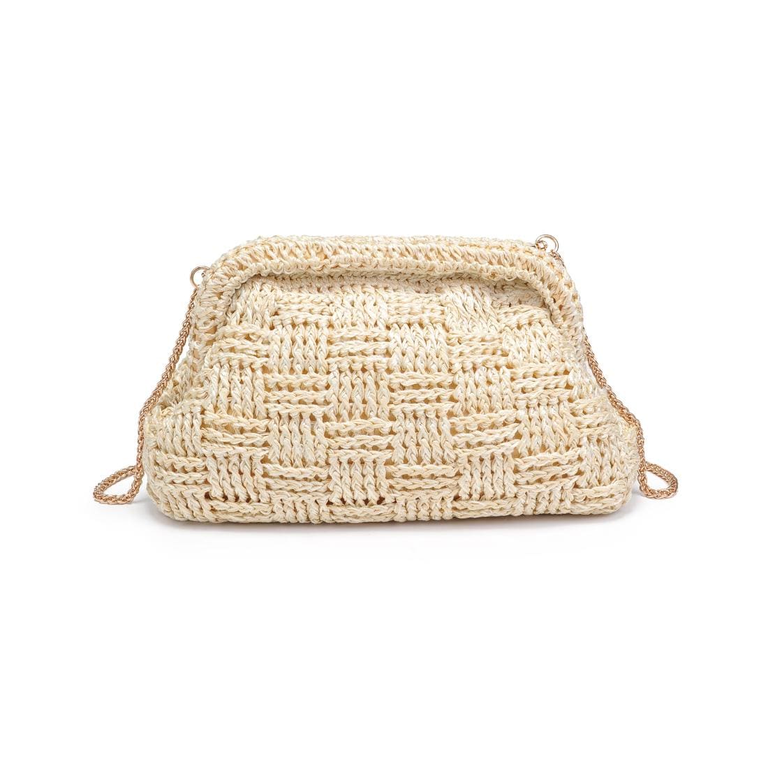 60275A Annie Straw Clutch Bag With Chain Strap - MiMi Wholesale