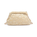 60275A Annie Straw Clutch Bag With Chain Strap - MiMi Wholesale