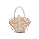 60428B Erica Straw Shell Crossbody/Clutch Bag - MiMi Wholesale