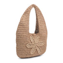 60457 Crystal Straw Hobo Tote Bag - MiMi Wholesale