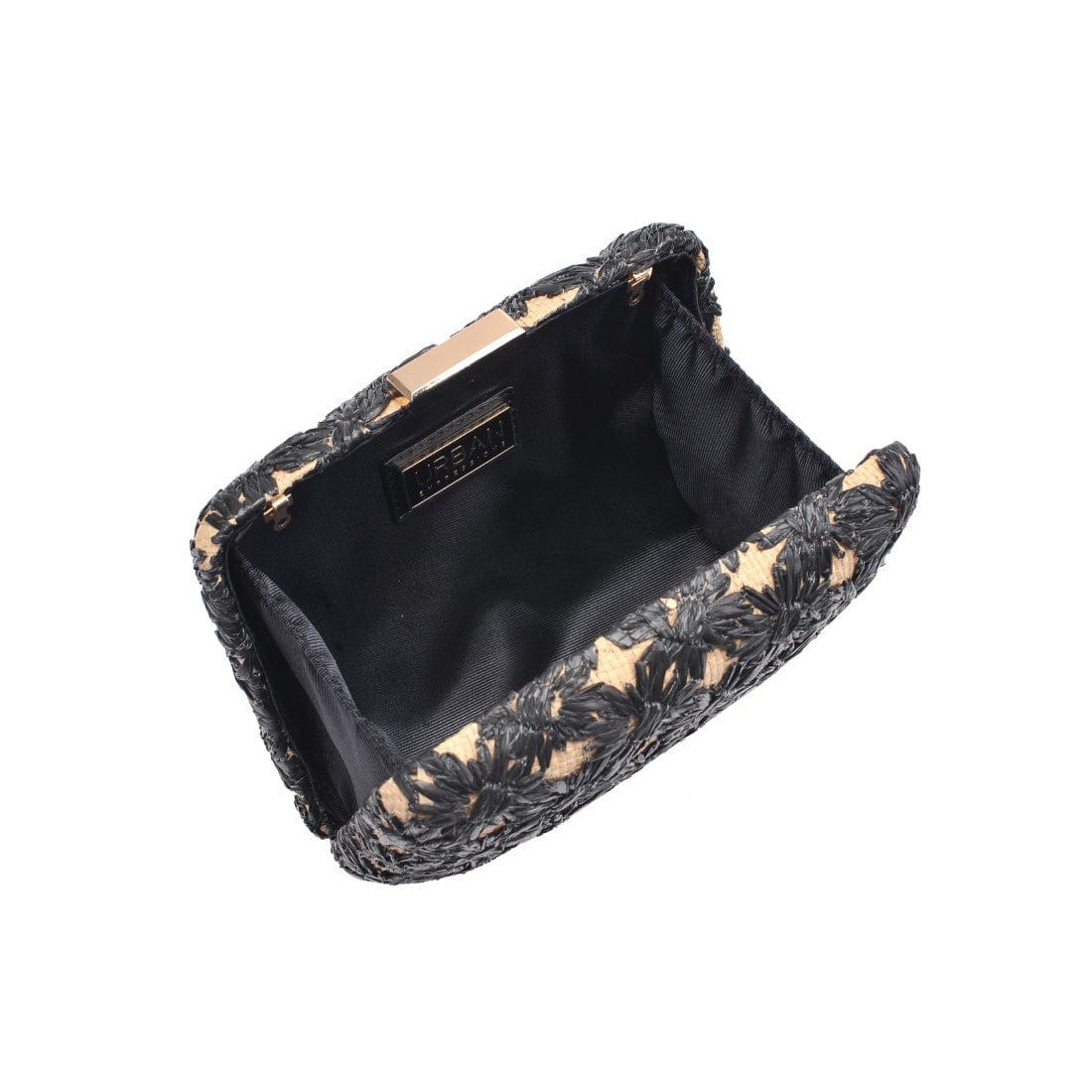 60790 Samantha Floral Straw Clutch/Evening Bag With Chain Strap - MiMi Wholesale