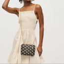 60790 Samantha Floral Straw Clutch/Evening Bag With Chain Strap - MiMi Wholesale