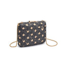 60790 Samantha Floral Straw Clutch/Evening Bag With Chain Strap - MiMi Wholesale