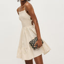 60790 Samantha Floral Straw Clutch/Evening Bag With Chain Strap - MiMi Wholesale