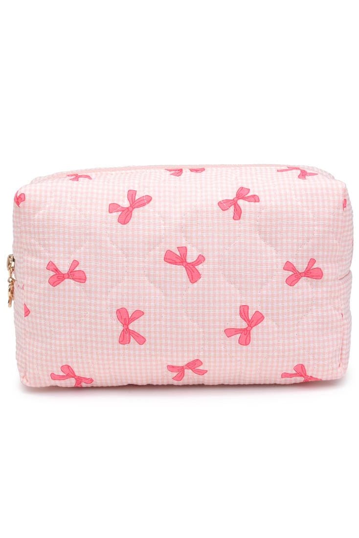61028BOW Bow and Tell Cosmetic Travel Pouch - MiMi Wholesale