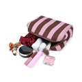 61028BS Essential Stripe Cosmetic Bag - MiMi Wholesale