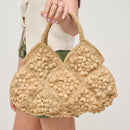 61323 Beth Floral Straw Tote Bag - MiMi Wholesale