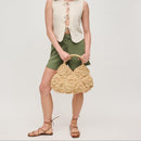 61323 Beth Floral Straw Tote Bag - MiMi Wholesale