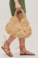61323 Beth Floral Straw Tote Bag - MiMi Wholesale