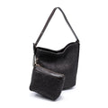 61350SW Jessica Straw Hobo Tote Bag With Pouch - MiMi Wholesale