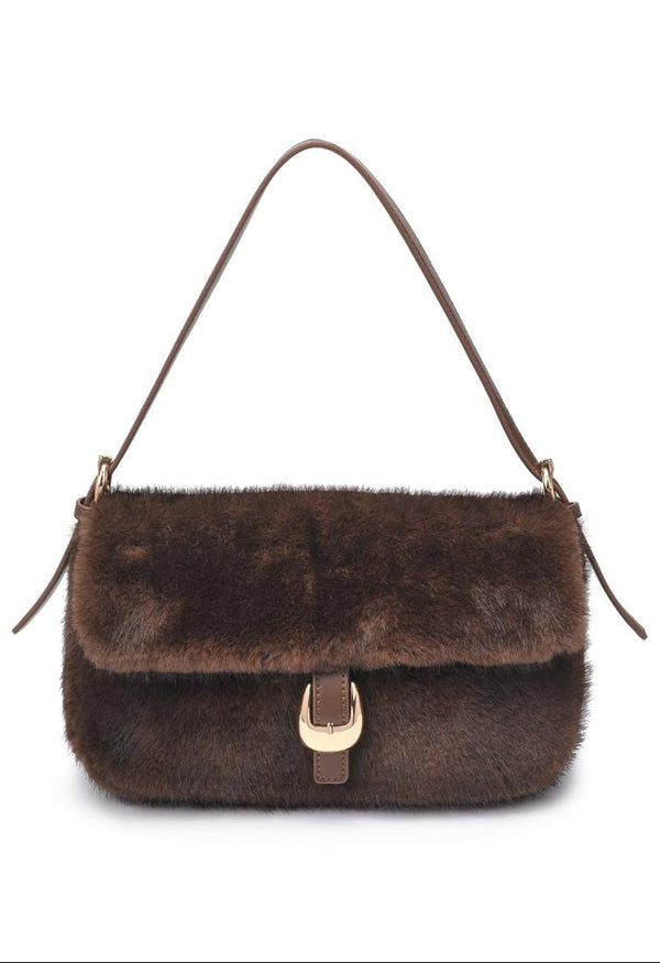 61647 Gloria Faux Fur Shoulder Bag - MiMi Wholesale
