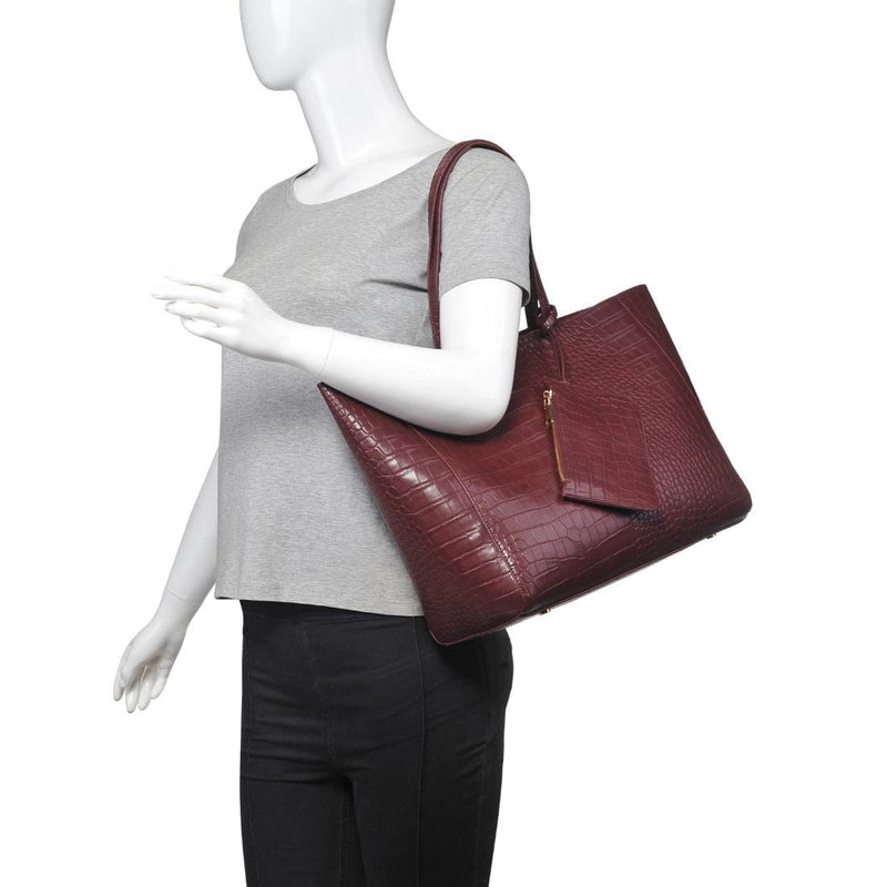 61673B Tiffany Croc Tote Bag - MiMi Wholesale