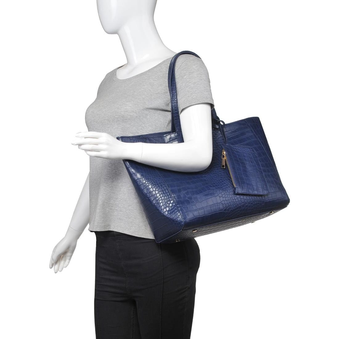 61673B Tiffany Croc Tote Bag - MiMi Wholesale