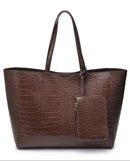61673B Tiffany Croc Tote Bag - MiMi Wholesale