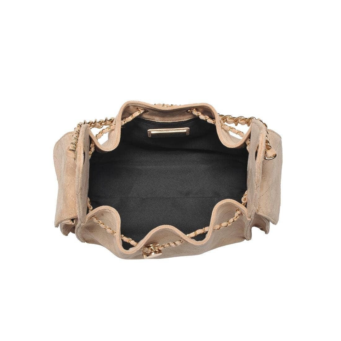 61740FS Willow Faux Suede Hobo Bag With Chain Strap - MiMi Wholesale