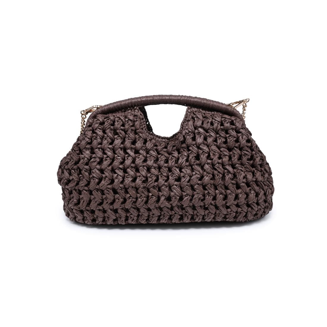 62428 Abigail Straw Crossbody/Clutch Bag With Chain Strap - MiMi Wholesale