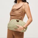 62428 Abigail Straw Crossbody/Clutch Bag With Chain Strap - MiMi Wholesale