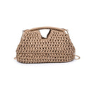 62428 Abigail Straw Crossbody/Clutch Bag With Chain Strap - MiMi Wholesale