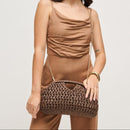 62428 Abigail Straw Crossbody/Clutch Bag With Chain Strap - MiMi Wholesale