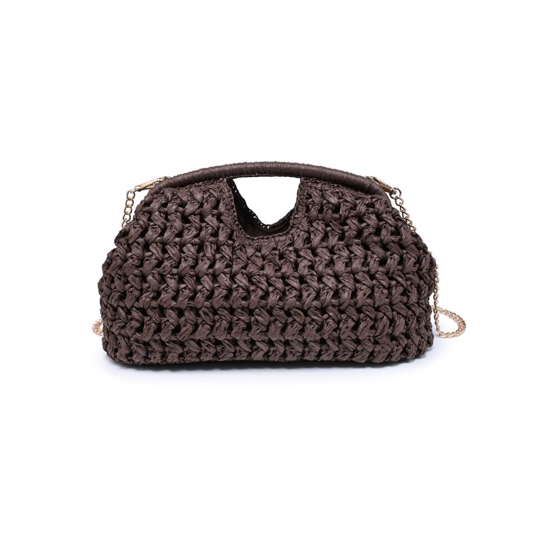 62428 Abigail Straw Crossbody/Clutch Bag With Chain Strap - MiMi Wholesale