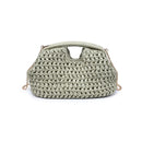 62428 Abigail Straw Crossbody/Clutch Bag With Chain Strap - MiMi Wholesale