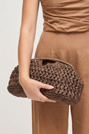 62428 Abigail Straw Crossbody/Clutch Bag With Chain Strap - MiMi Wholesale
