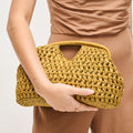 62428 Abigail Straw Crossbody/Clutch Bag With Chain Strap - MiMi Wholesale