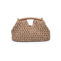 62428 Abigail Straw Crossbody/Clutch Bag With Chain Strap - MiMi Wholesale