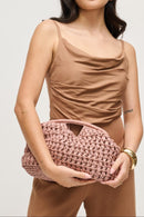 62428 Abigail Straw Crossbody/Clutch Bag With Chain Strap - MiMi Wholesale