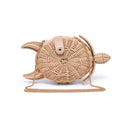 62712 Leilani Straw Turtle Crossbody Bag With Chain Strap - MiMi Wholesale