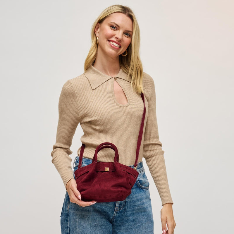 63032 Selena Faux Suede Mini Tote/Crossbody Bag - MiMi Wholesale