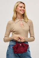 63032 Selena Faux Suede Mini Tote/Crossbody Bag - MiMi Wholesale